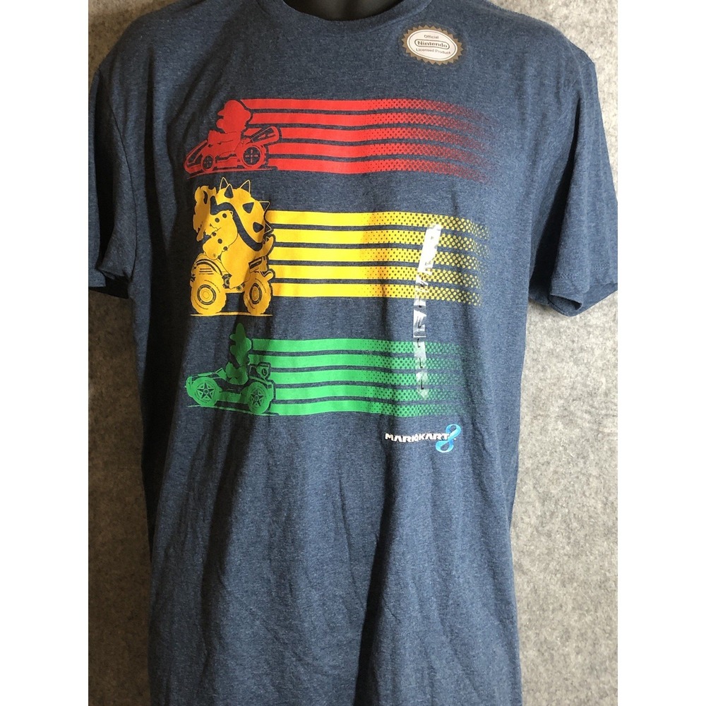 Nintendo Shirt Mens XL Blue Heather Mario Kart 8 Official License New with Tags